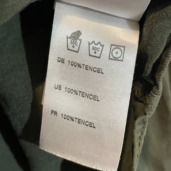 Articles of Society Womens Khaki 100% Tencel Shirt Size S like new - Picture 5 of 7